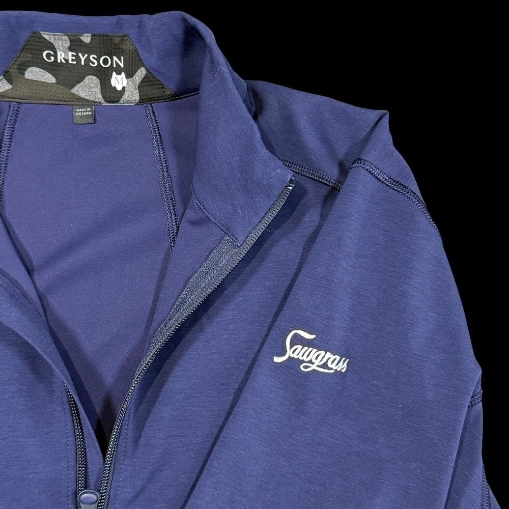 Greyson Mens Medium Blue 1/4 Zip Pullover Sawgrass Golf Performance Top
